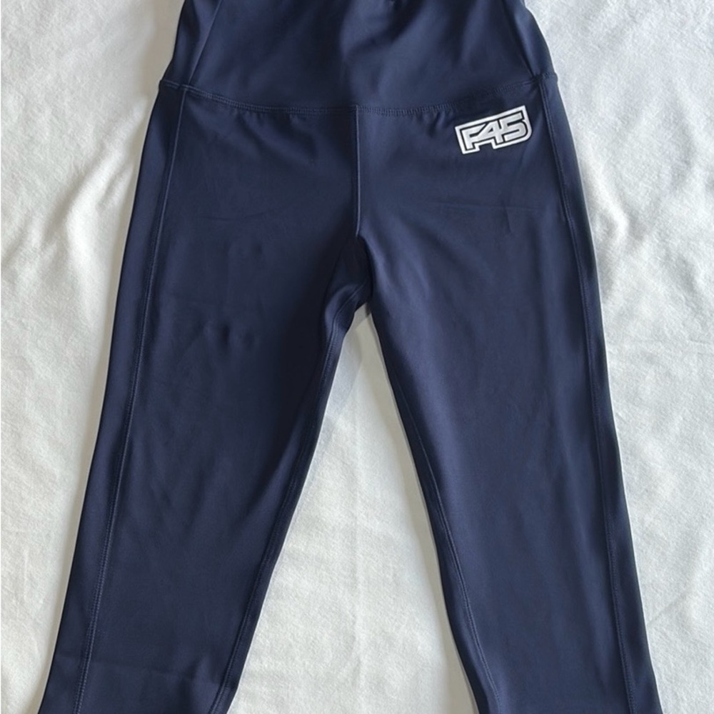 F45 Women’s Uniform Crop Tights Peacoat Navy color